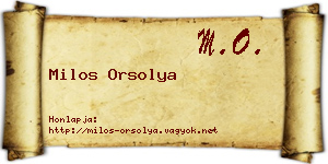 Milos Orsolya névjegykártya